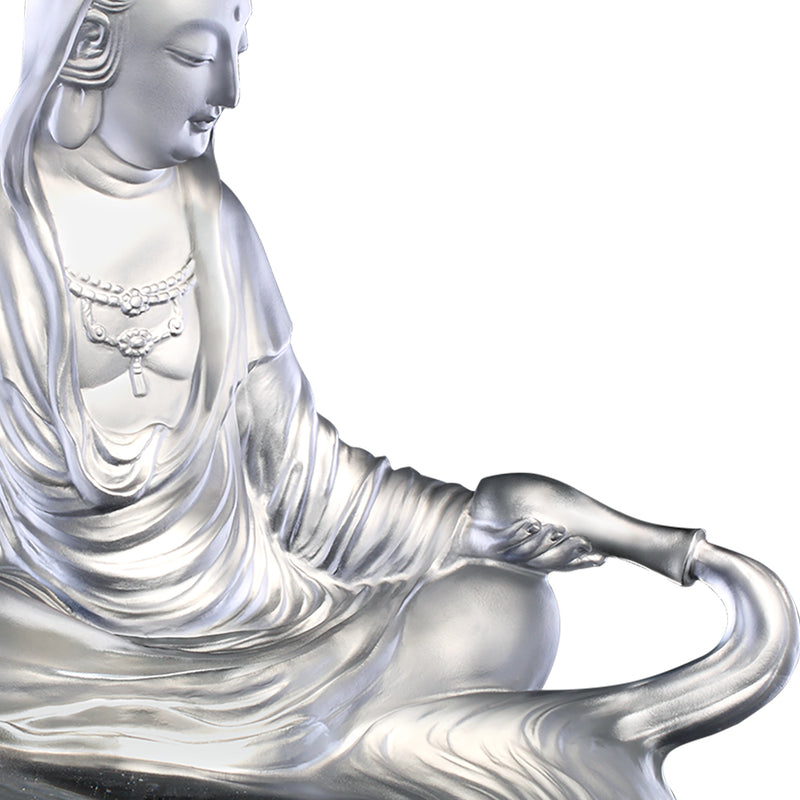 Crystal Buddha, Guanyin, Mortal Smile-Heart of Pure Dew - LIULI Crystal Art
