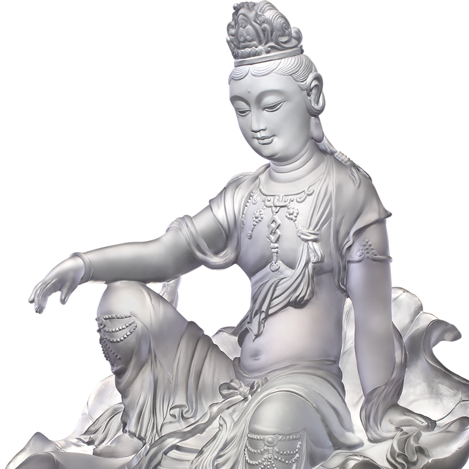Crystal Buddha, Guanyin, Mortal Smile-Guanyin of Fulfillment and Purity - LIULI Crystal Art