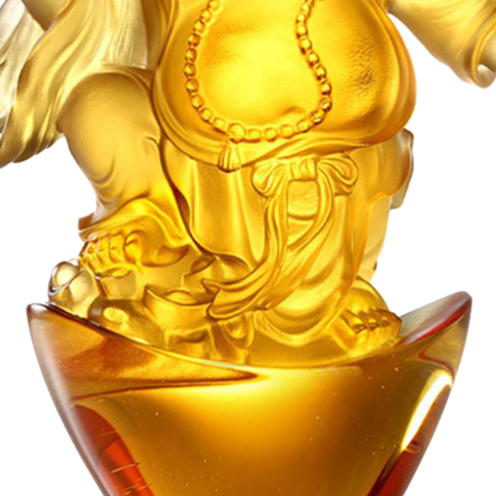 Crystal Buddha, Happy Belly Buddha, Laughter of the Little Maitreya Buddha - LIULI Crystal Art