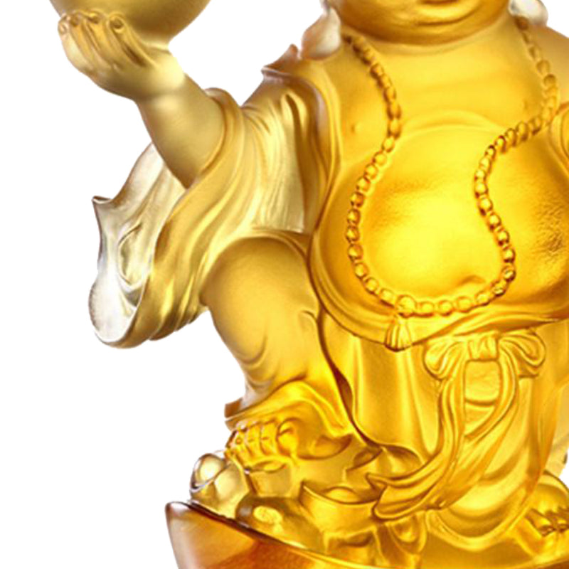 Crystal Buddha, Happy Belly Buddha, Laughter of the Little Maitreya Buddha - LIULI Crystal Art