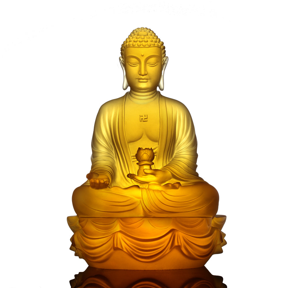 Crystal Buddha, Amitabha Buddha, Present Mindfulness - LIULI Crystal Art