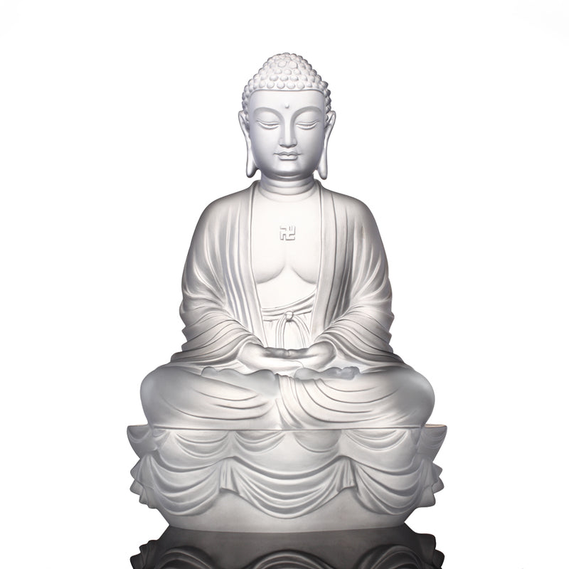 Crystal Buddha, Shakyamuni Buddha, Present Mindfulness - LIULI Crystal Art