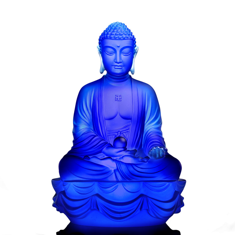 Crystal Buddha, Medicine Buddha, Present Mindfulness - LIULI Crystal Art