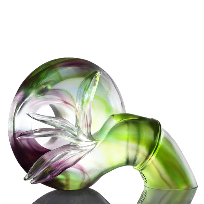 '-- DELETE -- Crystal Lucky Bamboo, Endless Steps of Luck - LIULI Crystal Art