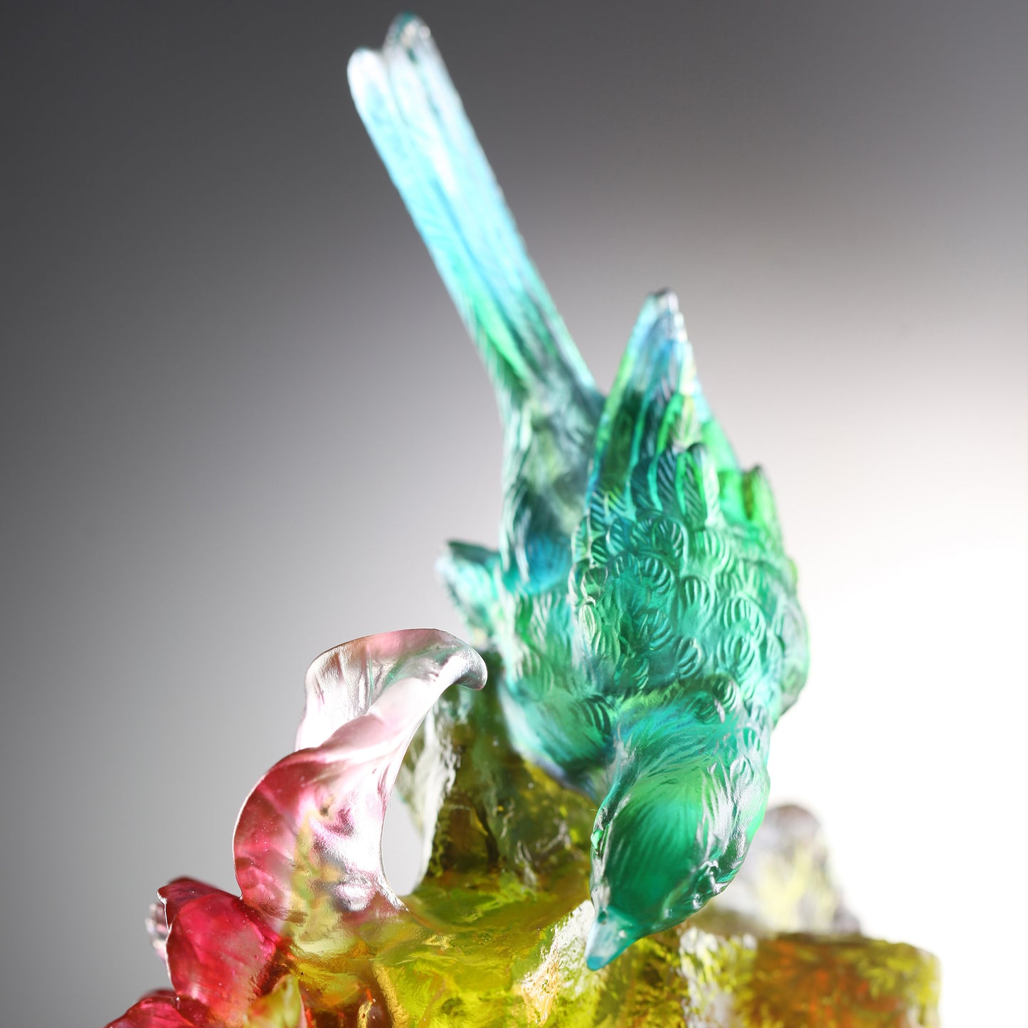 LIULI Crystal Fish and Bird, Beauty Lies Between Here and There - LIULI Crystal Art