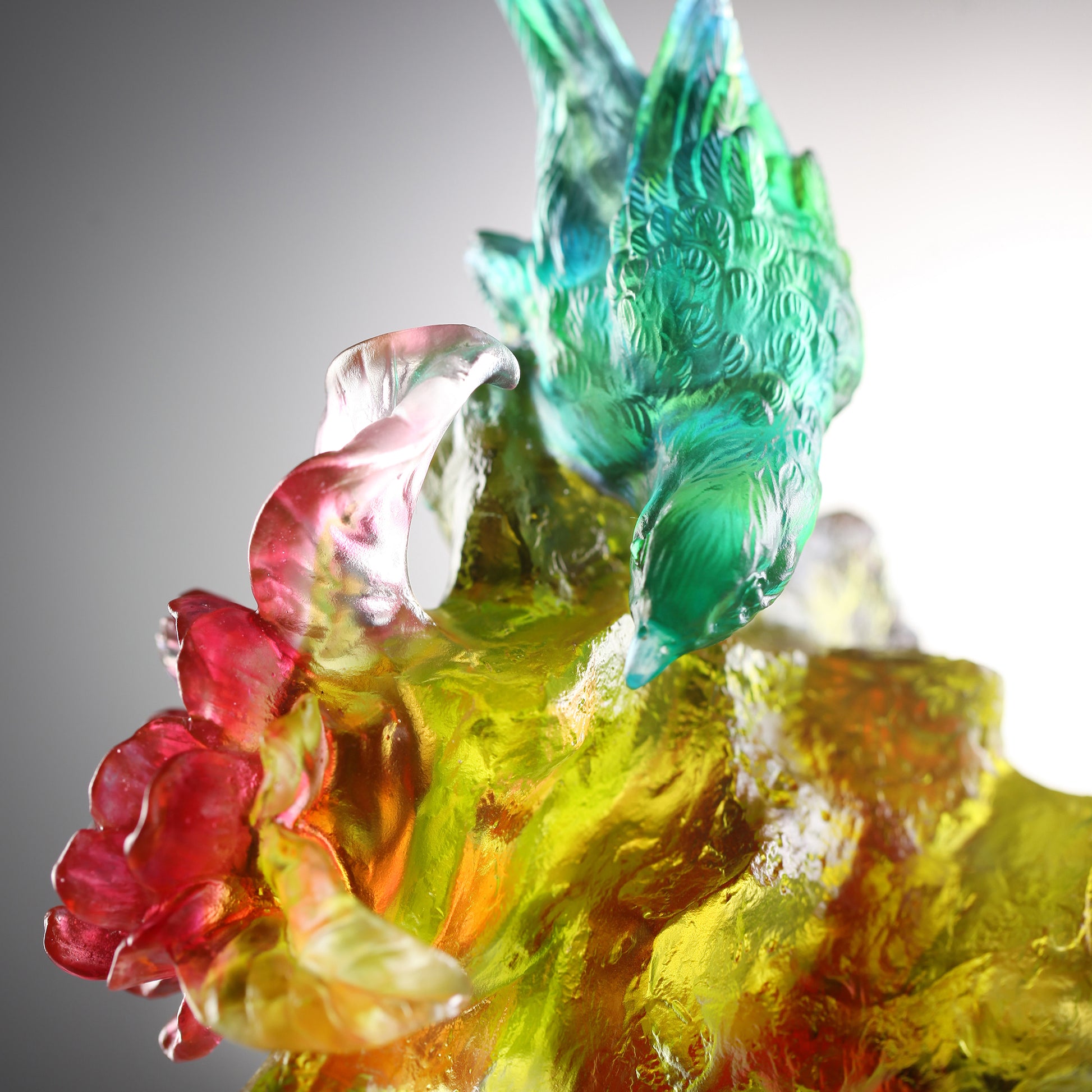 LIULI Crystal Fish and Bird, Beauty Lies Between Here and There - LIULI Crystal Art