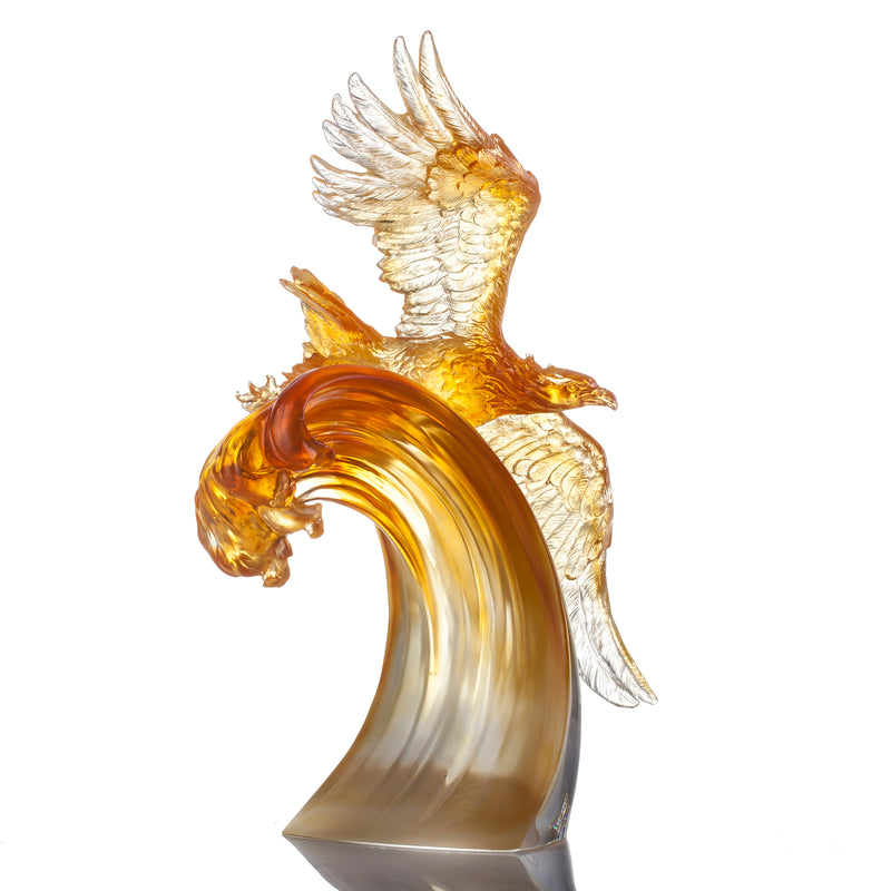 Aligned with the Light, I am Amplified, Amber Eagle Bird Figurine