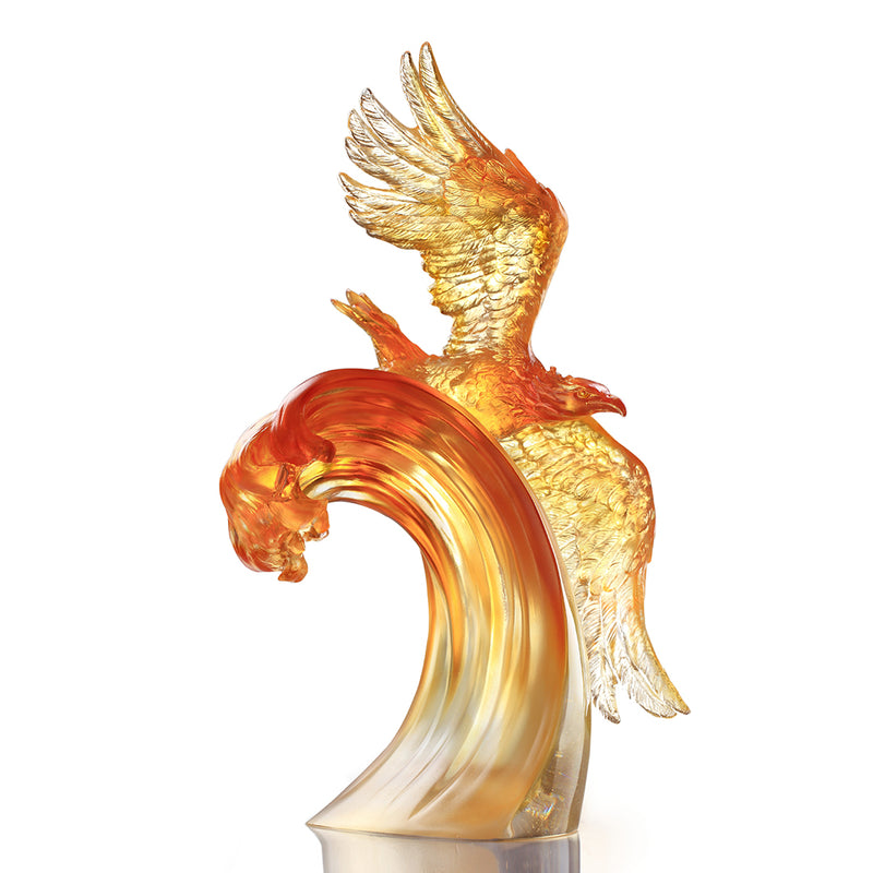 Aligned with the Light, I am Amplified, Amber Eagle Bird Figurine