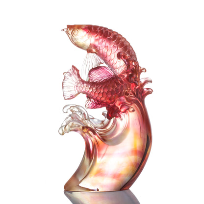 Aligned with the Light, I Triumph, Amber Red Fish Figurine
