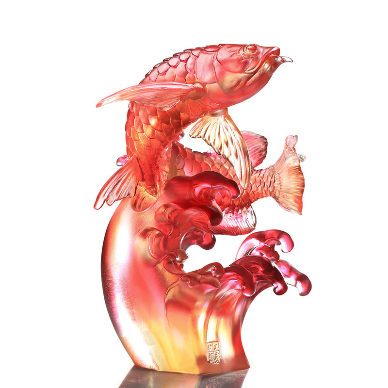 Aligned with the Light, I Triumph, Amber Red Fish Figurine