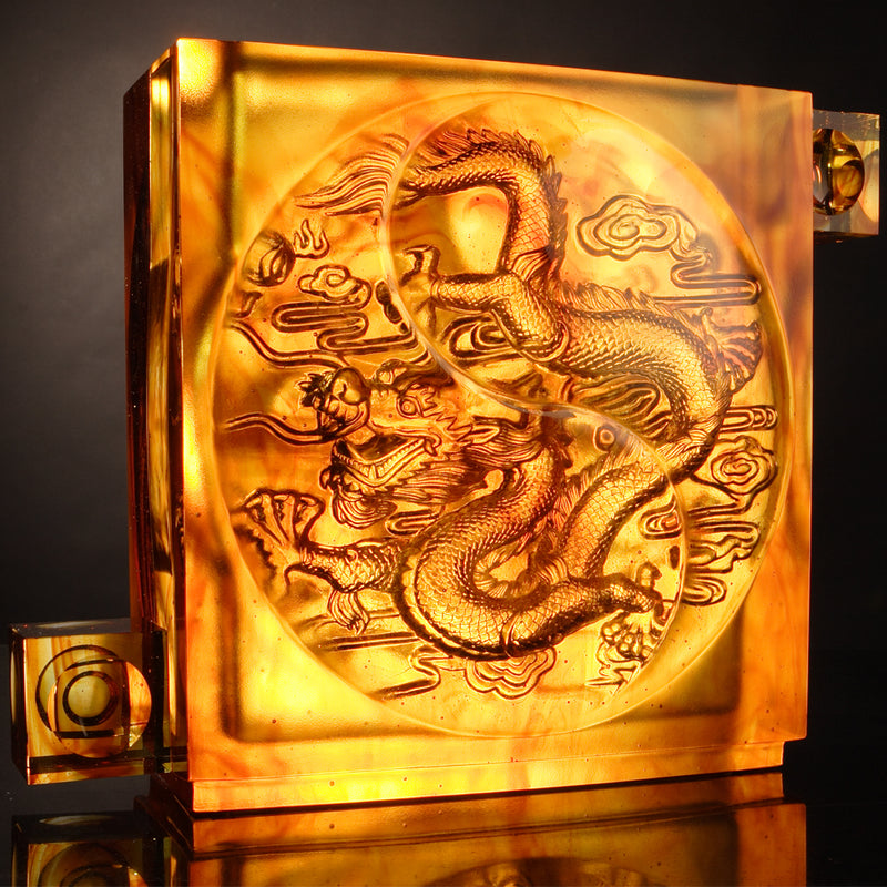 Crystal Mythical Creature, Dragon, From Taiji Comes The Dragon - LIULI Crystal Art
