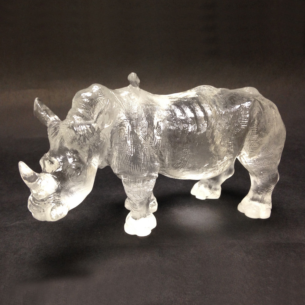 Rhino or Rhinoceros Figurine - "Don’t Scold Me" (Mother Rhino, Large) - LIULI Crystal Art