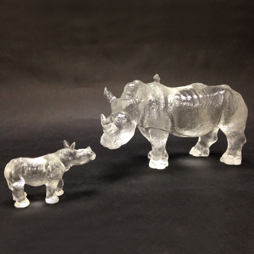 Crystal Animal, Rhino or Rhinoceros, Don’t Scold me (Set of 2pcs) - LIULI Crystal Art