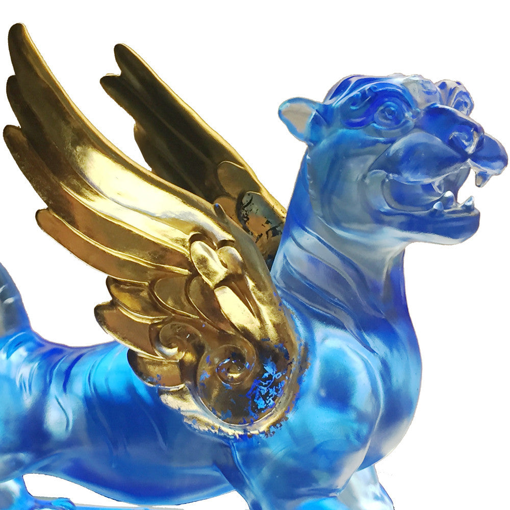 Tiger Figurine (Success) - Heavenly Wings of the Tiger - LIULI Crystal Art
