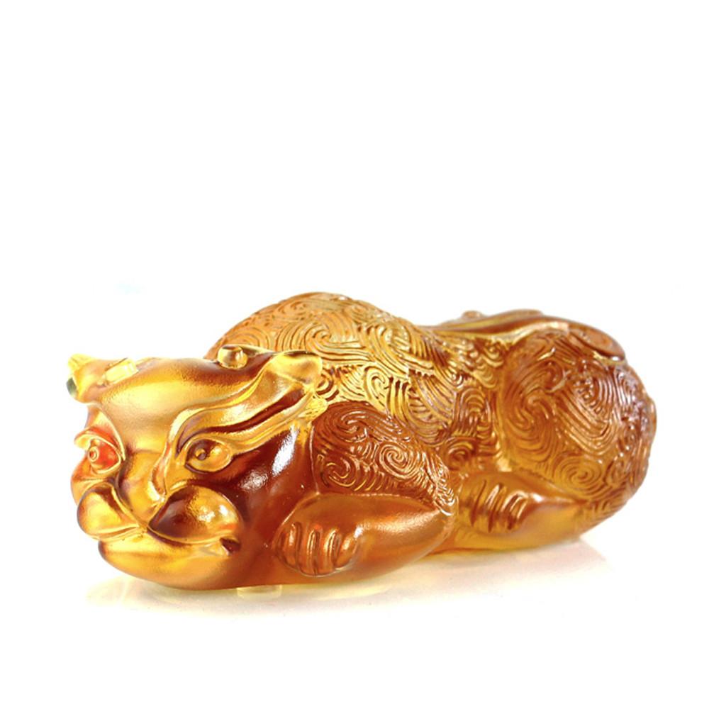 '-- DELETE -- Tiger Figurine - Tiger of Fortune, Might and Happiness - LIULI Crystal Art
