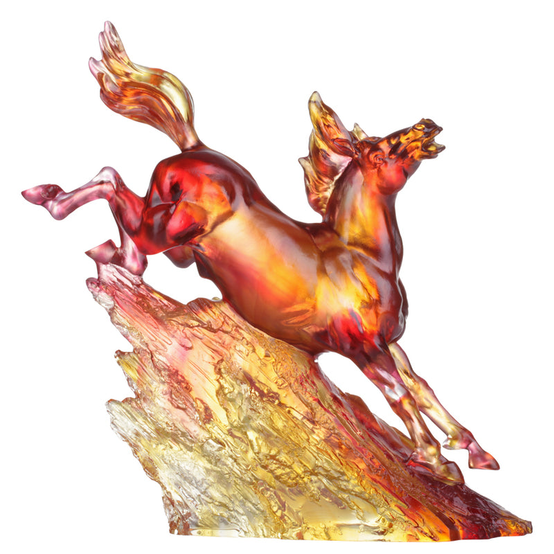 Crystal Animal, Horse, Bestride Mountain and River - LIULI Crystal Art