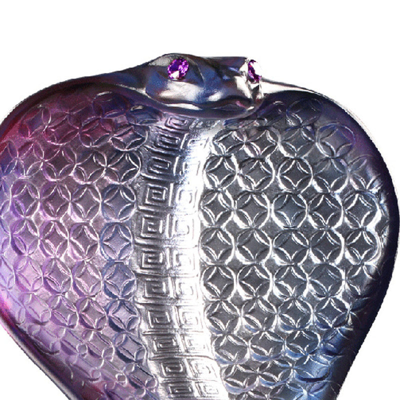 Crystal Snake Figurine, Cobra Snake, Within Grasp, a Spiritual Gem - LIULI Crystal Art