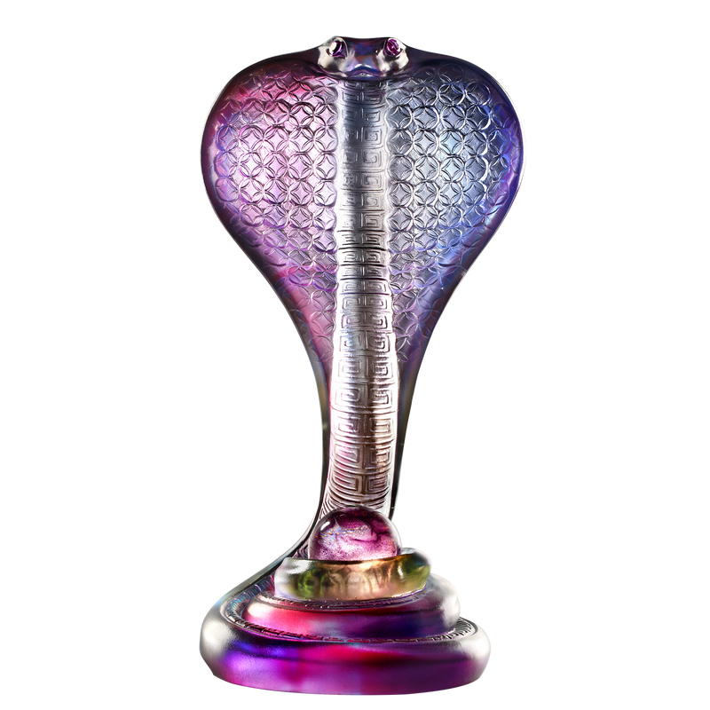 Crystal Snake Figurine, Cobra Snake, Within Grasp, a Spiritual Gem - LIULI Crystal Art