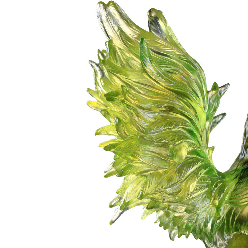 Dance of the Spring Wind (Confident) - Rooster Figurine - LIULI Crystal Art