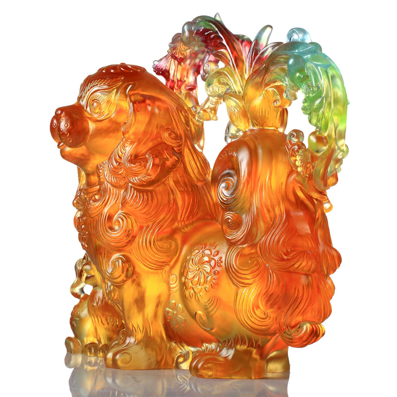 Mighty Fortune (Wealth) - Dog Figurine - LIULI Crystal Art