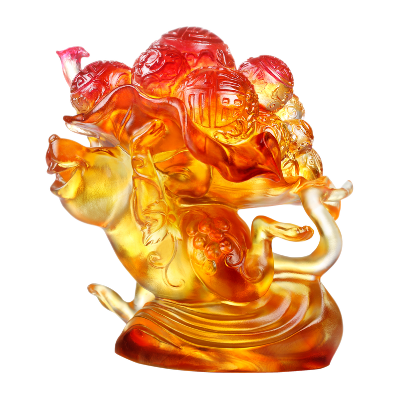 Crystal Animal, Mice, Mouse, Year of the Rat, An Auspicious Delivery - LIULI Crystal Art