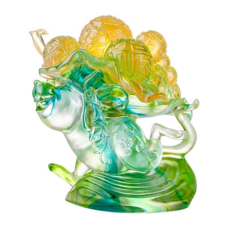 Crystal Animal, Mice, Mouse, Year of the Rat, An Auspicious Delivery - LIULI Crystal Art
