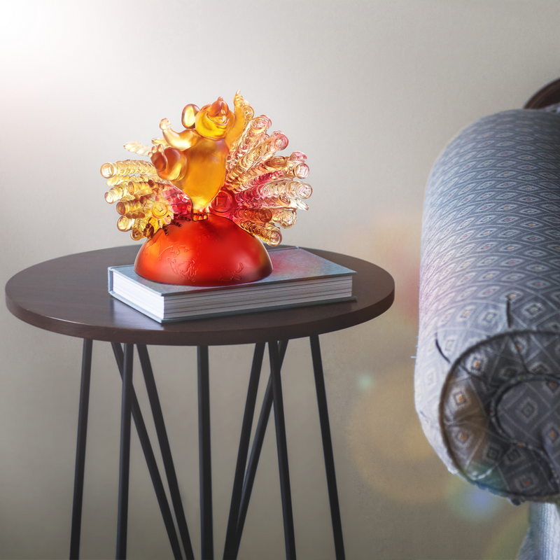 Crystal Animal, Mice, Mouse, Year of the Rat, Happiness Now and Forevermore - LIULI Crystal Art