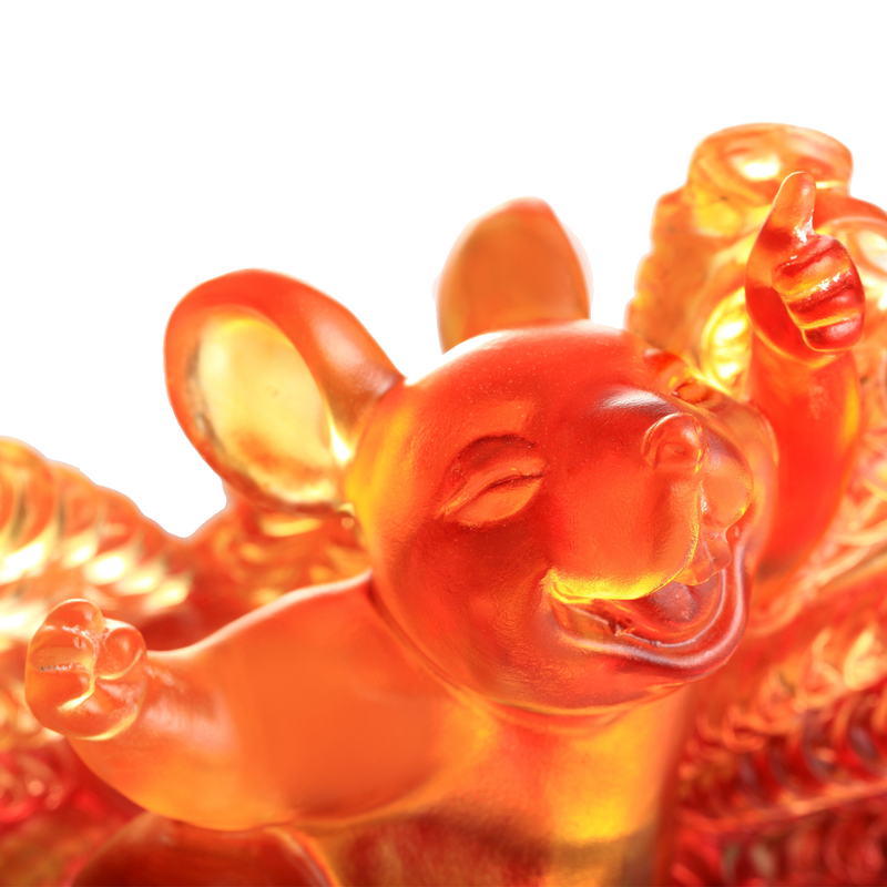 Crystal Animal, Mice, Mouse, Year of the Rat, Happiness Now and Forevermore - LIULI Crystal Art