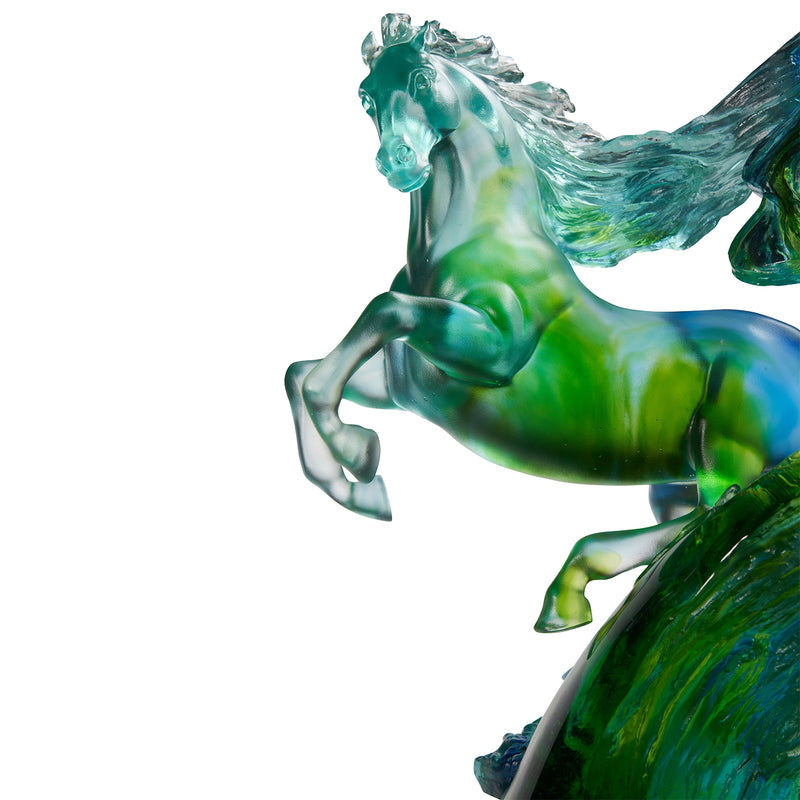 LIULI Crystal Art Horse Sculpture Accomplished - LIULI Crystal Art