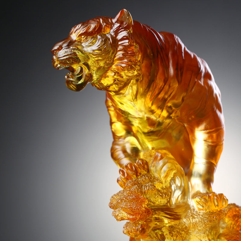 LIULI Crystal Tiger, Chinese Zodiac, Ascent of the Visionary