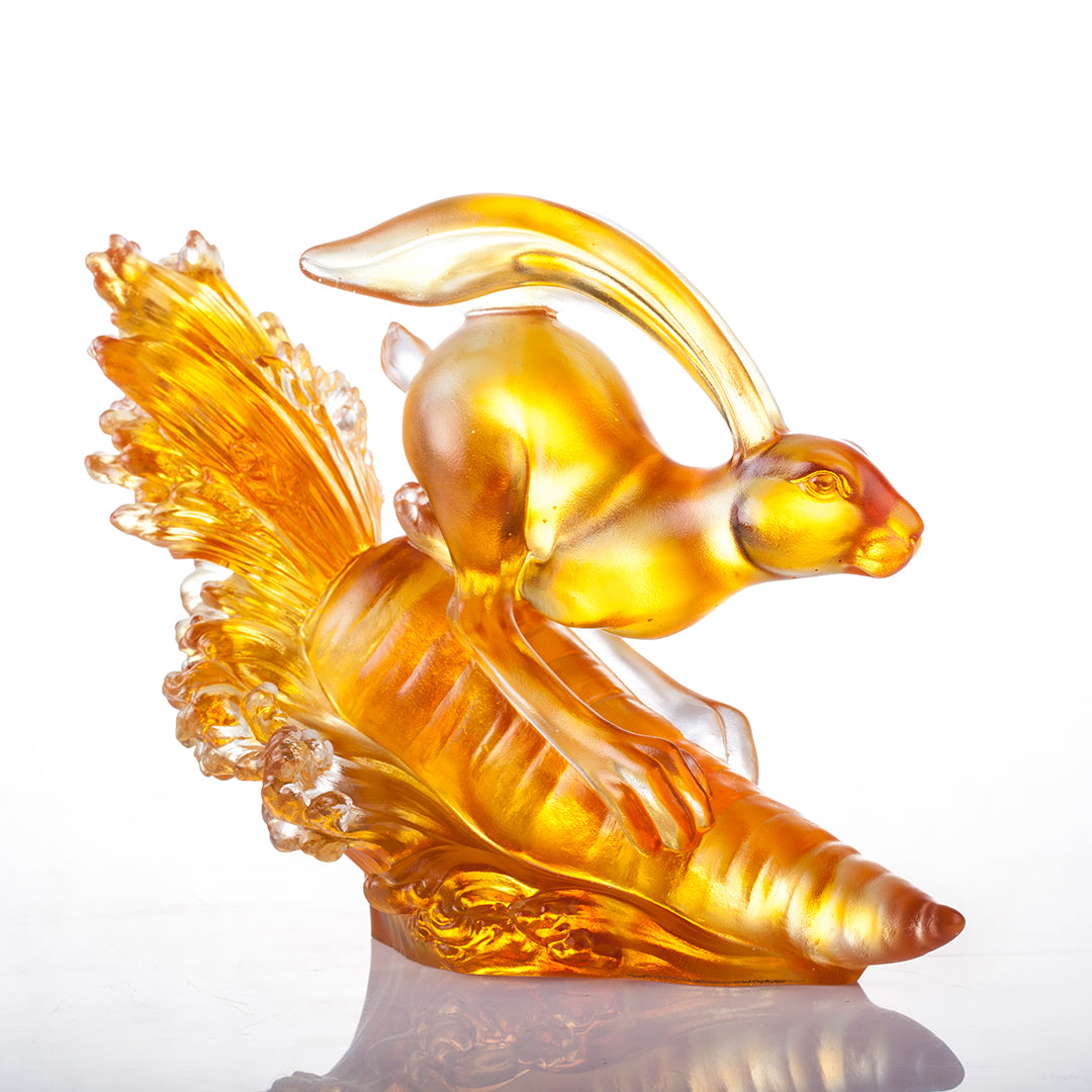LIULI Crystal Year of the Rabbit Advancing with Invincibility