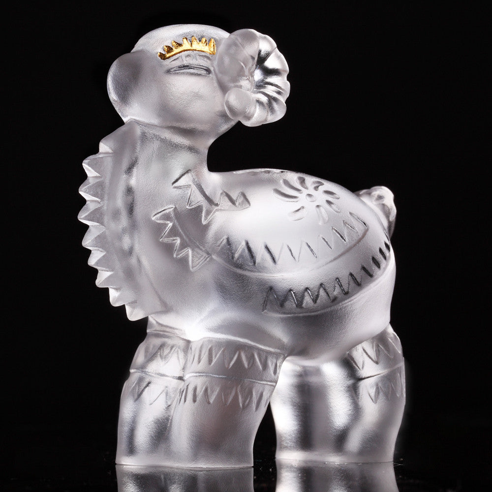 Decal Little Sheep (Accomplishment) - Crystal Sheep Figurine (24K Gold Leaf Edition) - LIULI Crystal Art