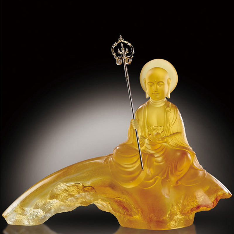 Crystal Buddha, Ksitigarbha Bodhisattva, Wish for Great Love - LIULI Crystal Art