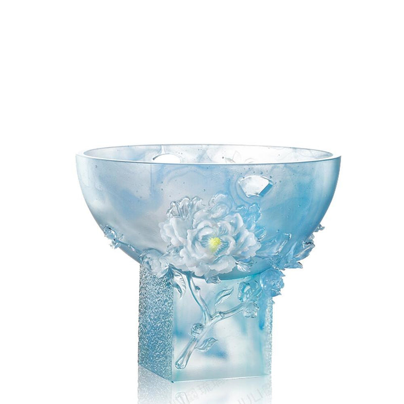 Crystal Floral Vase, Peach Blossom, Embodiment of Beauty-Lush Peach Blossom - LIULI Crystal Art