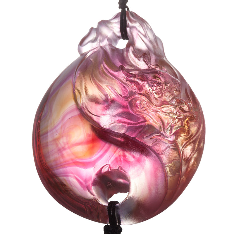 Crystal Dragon Charm, Taiji of the Heavenly Dragon - LIULI Crystal Art