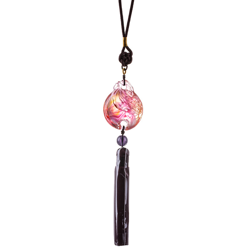 Crystal Dragon Charm, Taiji of the Heavenly Dragon - LIULI Crystal Art