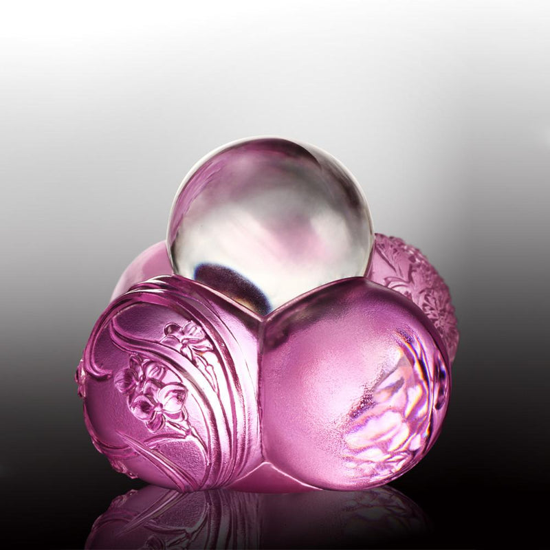 Crystal Paperweight, Feng Shui, As The Good World Turns-Ubiquitous Turning of Ruyi - LIULI Crystal Art