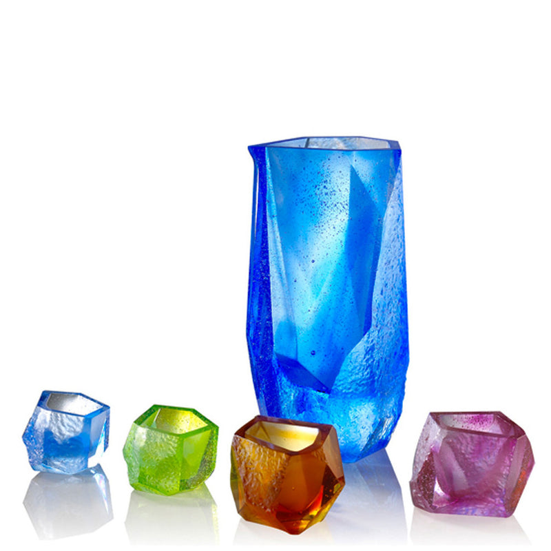 Crystal Sake Glass and Jar, Our Secret, Set of 5 - LIULI Crystal Art