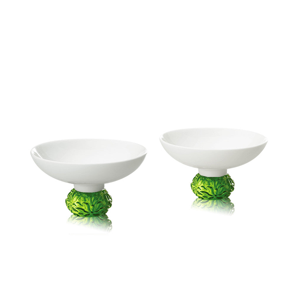 '-- Incorrect ID PHOTO -- Bone China Sake Cups - Seasonal Treasures-Winter Plum (Set of 2) - LIULI Crystal Art