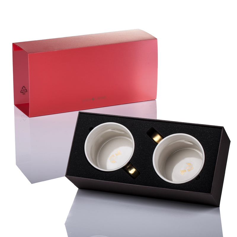 Bone China Tableware, Zen, Freedom Mug (Set of 2) - LIULI Crystal Art