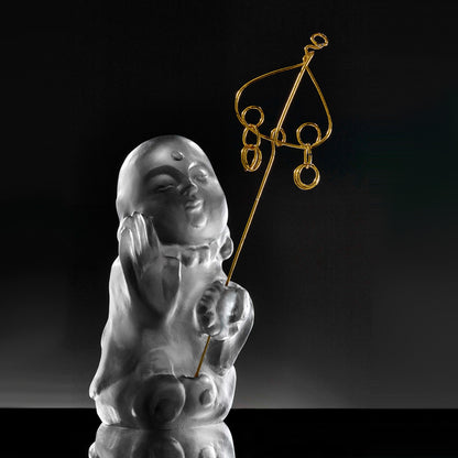 Crystal Buddha, Ksitigarbha Bodhisattva, Joyous and Worry-Free-I Am Not Afraid - LIULI Crystal Art