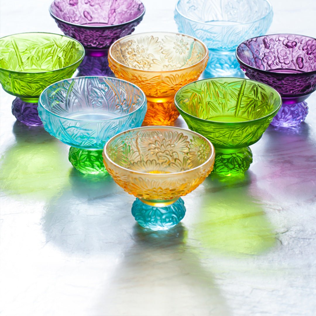 A Drink To Virtue (Set of 4), Sake Glass, Shot Glass (4 Designs) - LIULI Crystal Art