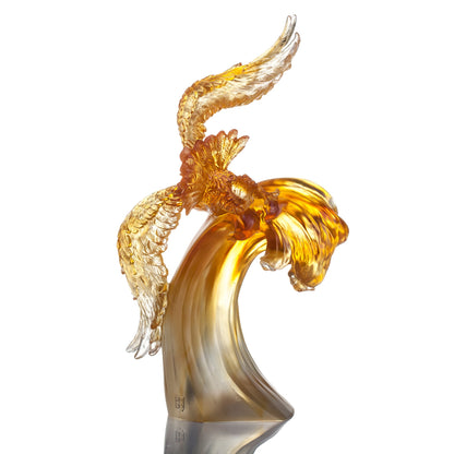 Aligned with the Light, I am Amplified, Amber Eagle Bird Figurine