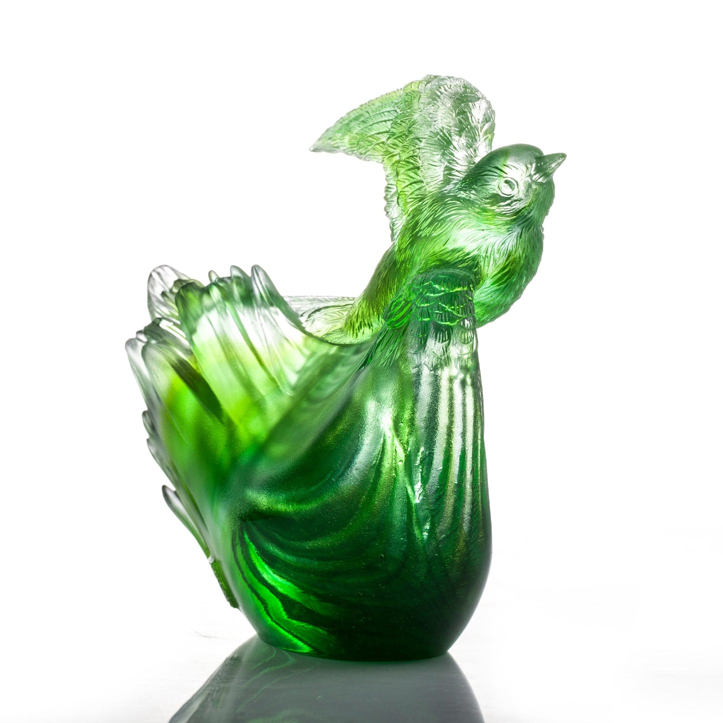 Aligned with the Light, I am Blessed, Green Swallow Bird Figurine