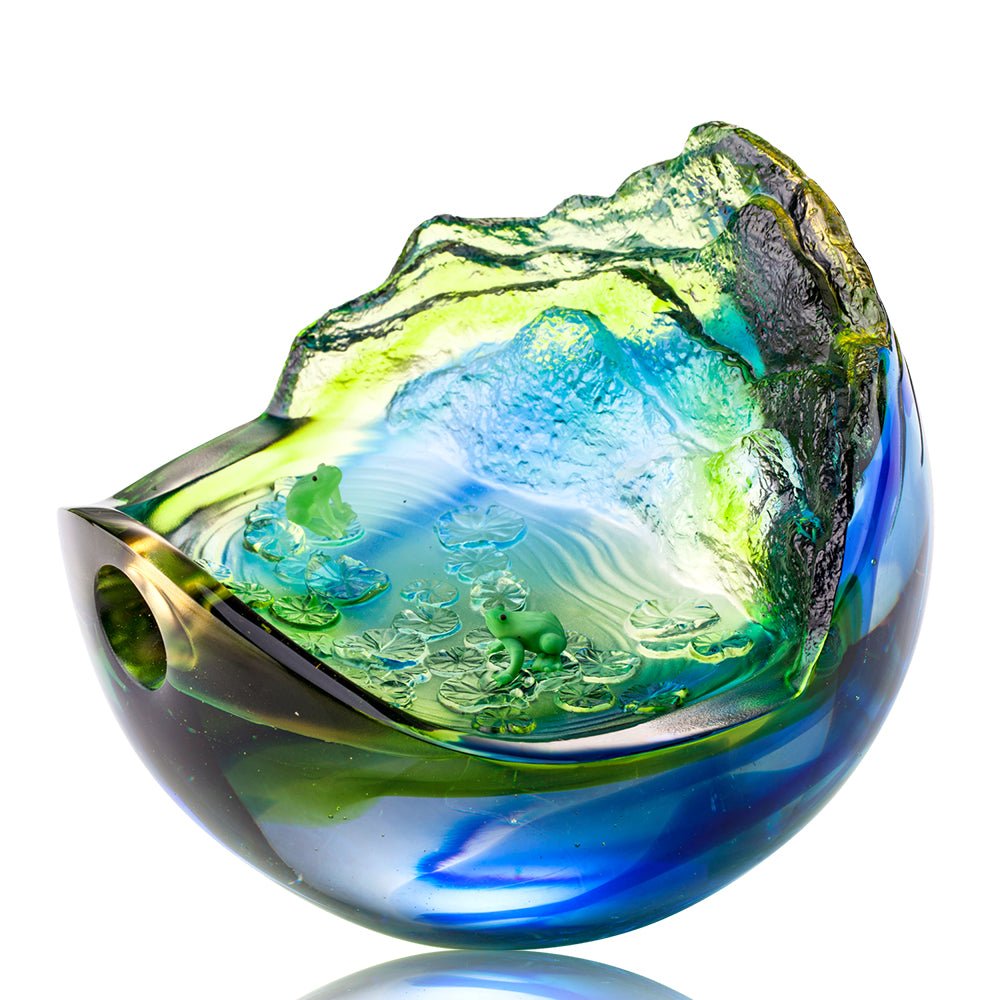 An Idyllic Song (Friendship, Peaceful) - Frogs Figurine - LIULI Crystal Art