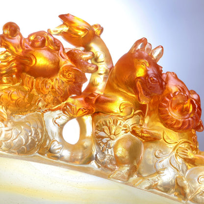 Crystal Animal, Chinese Zodiac, Indomitable Hearts (Original: $1,980 | LIULI VIP Special: $1,480) - LIULI Crystal Art