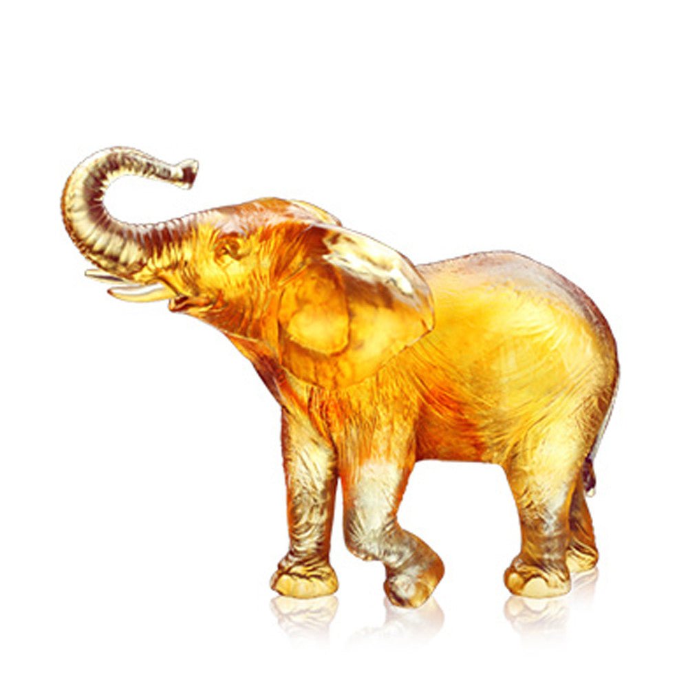 Crystal Animal, Elephant, Auspicious Mornings - LIULI Crystal Art