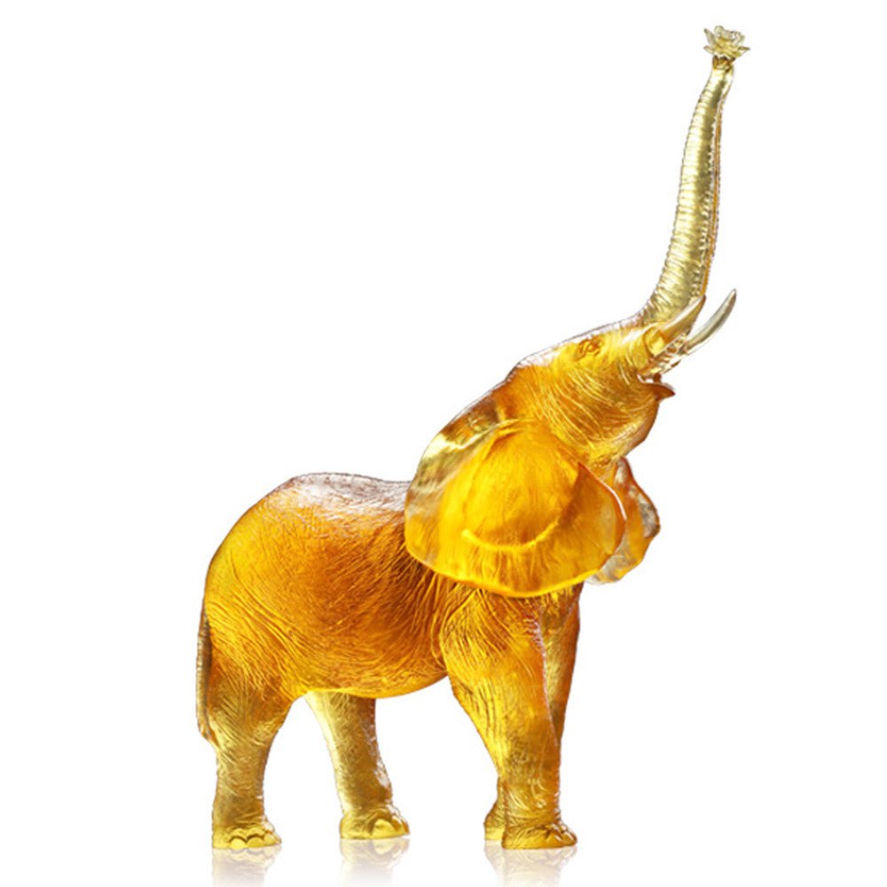 Crystal Animal, Elephant, Courage to Catch Dream - LIULI Crystal Art