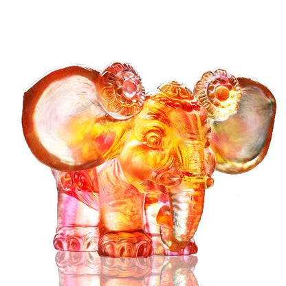 Crystal Animal, Elephant, Fragrance of Pleasant Words for My Ears - LIULI Crystal Art