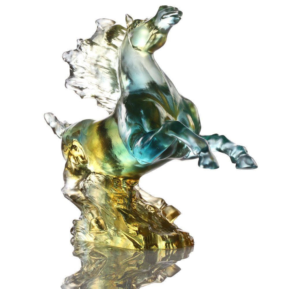 Crystal Animal, Horse, Galloping in the Storm - LIULI Crystal Art